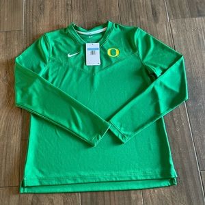 New Nike Oregon Ducks Sideline Long Sleeve V-Neck Tee Shirt Women's M